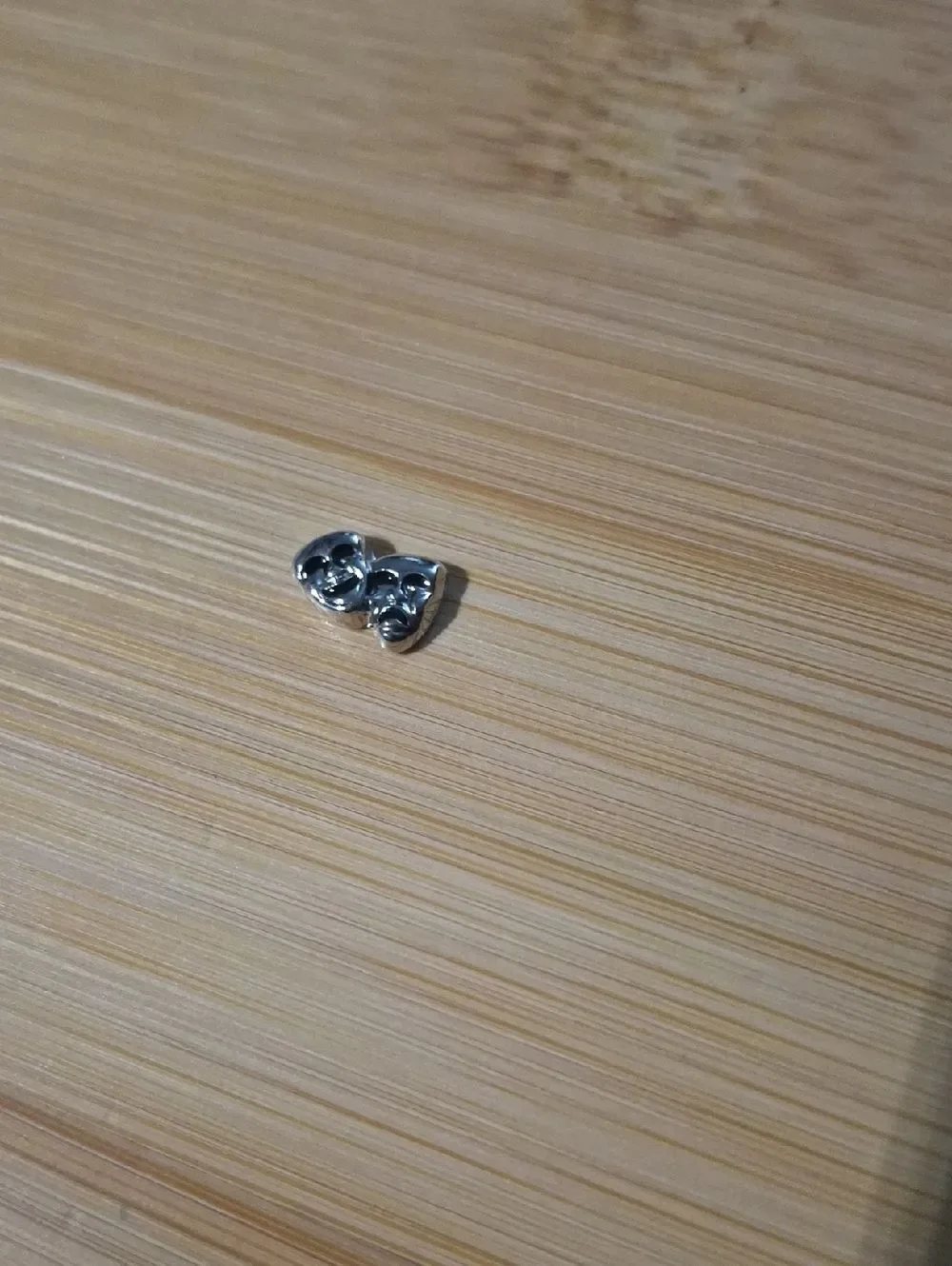 Silver Drama Mask Floating Locket Charm